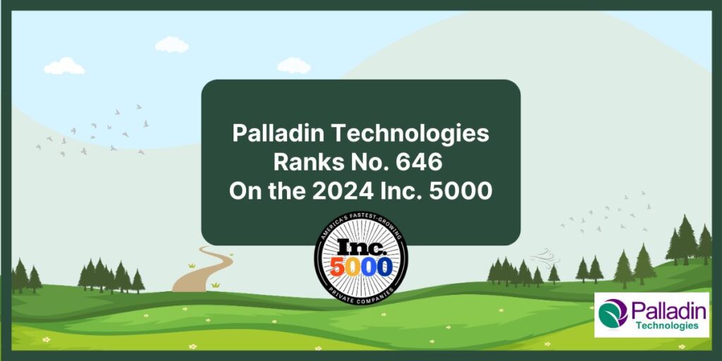 Illustration announcing Palladin Technologies ranking No. 646 on the 2024 Inc. 5000 list.